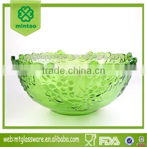 Large Funky Glass Salad Bowls Colored Fruit Bowls thumbnail-1