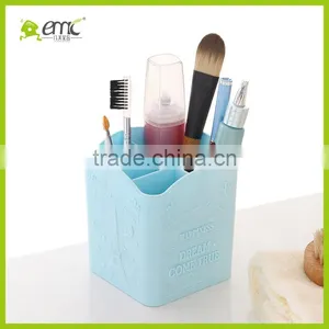 Emc Plastic Storage Basket With Dividers, Desktop Square Basket With Dividers thumbnail-3