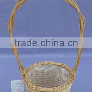 Natural Wicker Gift Basket With Long Hand thumbnail-1