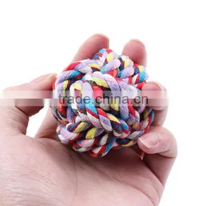 Hot Dog Wucaimian Knot Woven Cotton Rope Toy Ball Ball Ball Toy Trumpet Dog Bite thumbnail-3