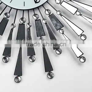Metal Crystal Wall Digital Clock With Mirror thumbnail-3