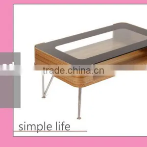 High Quality Living Room Furniture Side Modern Wooden Glass Coffee Table thumbnail-5