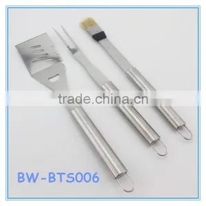 3-Piece Spatula Fork And Brush Stainless Steel BBQ Tools Set thumbnail-1