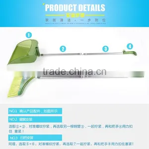 L00086 2017 Factory Wholesale Household Duo-Pan Dustpan & Lobby Broom Combo Superior Performance Broom & Dust Pan Set thumbnail-6