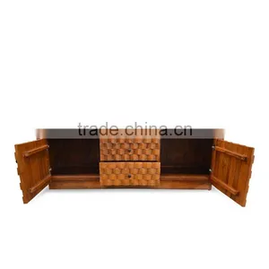 Buffet Console Zion Curve Natural Teak Wood Furniture thumbnail-4