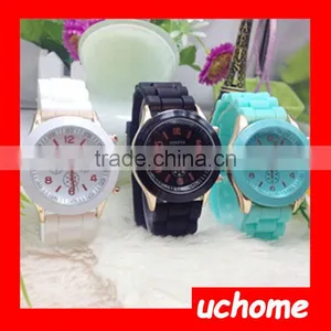UCHOME Fashion Women's Geneva Silicone Jelly Gel Quartz Analog Wrist Watch China Cheaper Watches thumbnail-1
