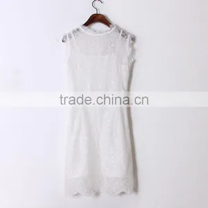 Women's Vintage Lace Sleeveless Cocktail Evening Party Bodycon Slim Pencil Dress thumbnail-5