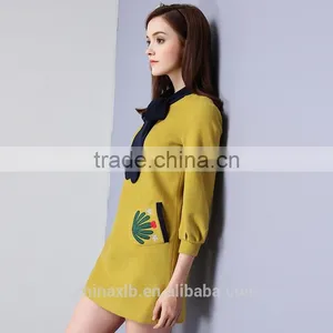 Long Sleeve Formal Clothing Women Wear Cotton Custom Winter Dresses for Women 2017 thumbnail-2