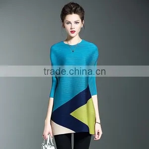 Latest New Womens Big Yards Loose Contrast Color Fold Dress thumbnail-1