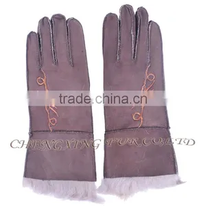 CX-A-59F Fashion Winter Warm Genuine Double Face Sheep Leather Women Glove thumbnail-5