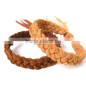Suede Leather Wrap Bracelet, Handwoven Leather Bracelet, Bohemian Bracelet, Braided Friendship Bracelet thumbnail-1