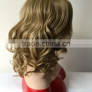 Fashion Synthetic Hair Women Long Curly Blonde Cheap Cosplay Party Wig Full Lace Wigs thumbnail-4