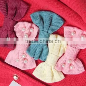 Wholesale Fancy Bows Trims Ruffle Knitted Girls Baby Wool Sweater thumbnail-2