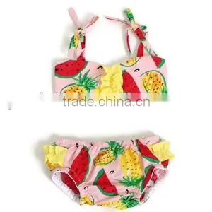 Baby Girls Summer Time Two Pieces Swimsuit Floral and Fruits Patterns From China thumbnail-3