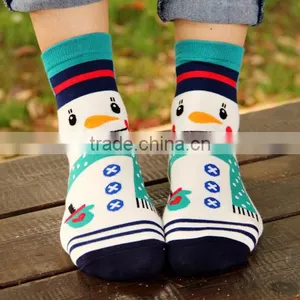 2016 New 3D Cartoon Christmas Snowman Socks Women Cotton Socks Floor Women Cotton Socks thumbnail-3