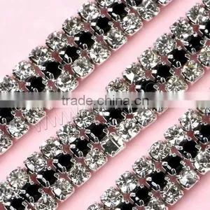 Two Tone Nickel Hand Jewelry Catenary Brass Rhinestone Cup Chain thumbnail-1