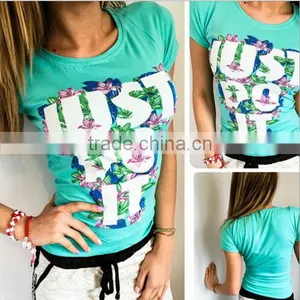 Summer Fashion Trend Letters Printed Slim Women T-shirt thumbnail-1