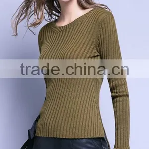 Factory Wholesale Women's Thin Wide Neck Tight Pullover Spring Sweaters With High Quality thumbnail-2