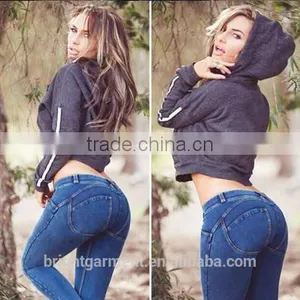 Low Waist Sport Leggings Women Sexy Hip Push up Pants Jeans thumbnail-3