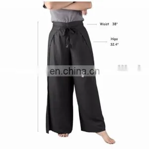 Lofbaz Women's Plain Palazzo Fisherman Rayon Wrap Pants thumbnail-2