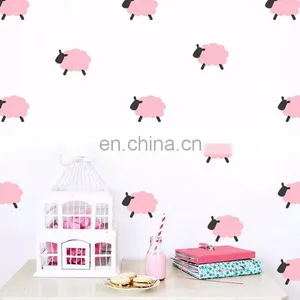 Cute Pink Sheep Ins Style Vinyl Mini Wall Sticker Children Room Home Decoration Mural Roon Decal thumbnail-2