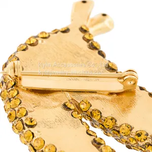 Fashion Jewelry 925 Sterling Silver 24k Yellow Gold Banana Brooches thumbnail-3