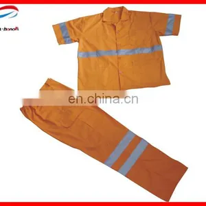 NEW Short Sleeve Type With Reflective Tape Cotton Coverall Cheap Orange Coveralls thumbnail-2