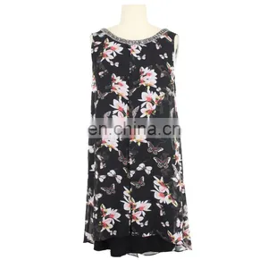 Floral Print Neck Trim Old Lady Tunic Guangzhou Manufacturer thumbnail-5