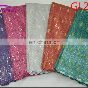 High Quality African Organza Sequin Lace Fabric GL204 thumbnail-6