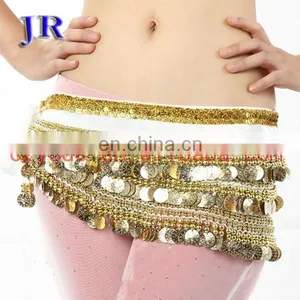 Wholesale 248 and 338 Coins High Velvet Silver Coin Belly Dance Hip Belt Y-2007# thumbnail-3