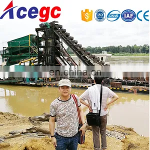 2018 Africa Popular New Bucket Chain Gold Dredger With Generate Set for Sale thumbnail-2