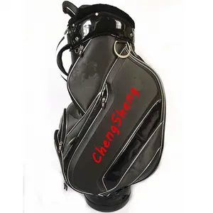 Black High End Enamal Leather Golf Club Bag thumbnail-3