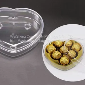 Weisheng Factory Heart-Shaped Chocolate Box Clear Food Plastic Case Chocolate Cases Boxes Cookie Sweets Cake Candy Box thumbnail-2