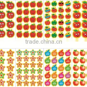 New Hot Custom Printing Removable Kids Rewards Stickers,phrase Stickers,smile Round Face Stickers thumbnail-4