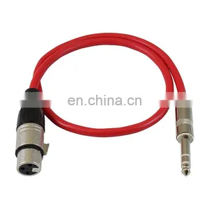 1ft Patch Cable Cords - XLR Female to 1/4" TRS Cables - 1' Balanced Snake Cord thumbnail-1