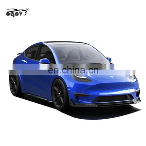 For Tesla Model Y Zeus Style Carbon Fiber Front Lip Spoiler Side Skirt Rear Diffuser for Model Y thumbnail-3