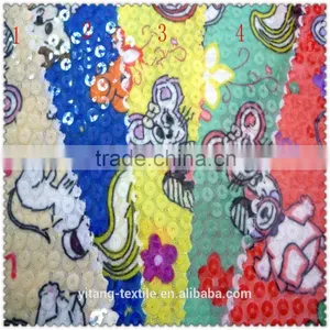 Cute Animal Printed Sequin Fabric thumbnail-6