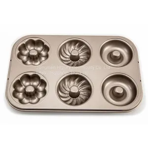 High Quality Muffin Mold Baking Bakeware Tools Non Stick Carbon Steel 6 Cup Cake Mold Pan Baking Pan thumbnail-1