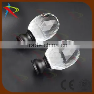 UAS Transparent Crystal Black 19mm Albania Blind Finials /drapery Finials thumbnail-1