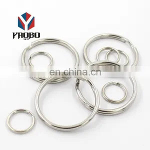 Custom Logo Shape Colorful Eco Friendly Car Keyrings Round Edge Split Key Rings thumbnail-3