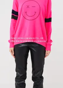 Women Lightweight Cashmere Sweater for Henley Collar 100% Cashmere Crewneck Knitwear thumbnail-1
