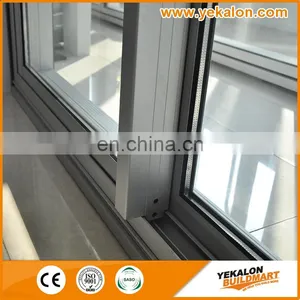 Professional Manufacturer Prefabricated Pivot Shed Door Storefront Alloy Frame Screen Glass Aluminum Sliding Door With Lattice thumbnail-3