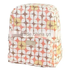 Designer Flower Print Oilcloth Backpack Diaper Bag Custom Waterproof Backpack Diaper Bag 2015 thumbnail-3