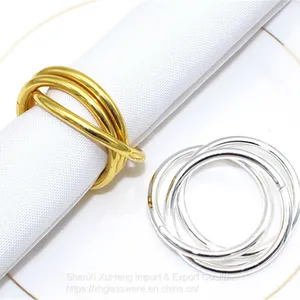Fast Shipping Gold Silver Colored Napkin Ring For Wedding Table Decoration thumbnail-1