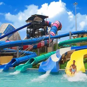 Large Water Park Equipment Children's Water Combination Slide Swimming Pool Fiberglass Rainbow Slide Water House Water Village thumbnail-4