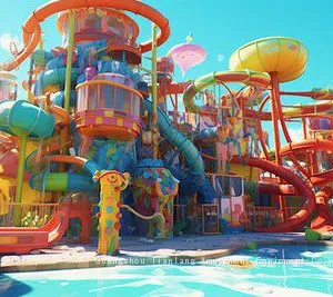 Water Park Fiberglass Slide Outdoor Combination of Large Children's Water Play Water House Water Village Slide Equipment thumbnail-5