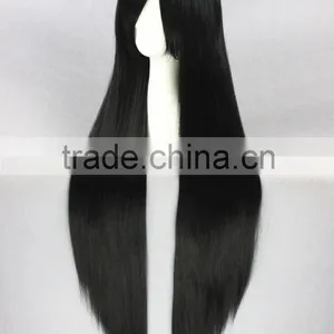 High Quality 100cm Long Black Hair Wig Straight Final Fantasy Anime Cosplay Wig thumbnail-4