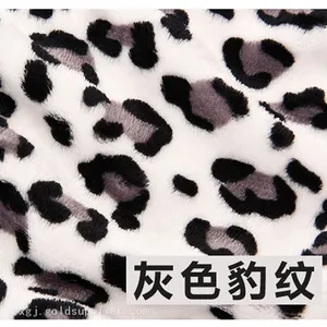 Wholesale Orange Ocelote Printed Brushed Flannel Fleece Fabrics thumbnail-4