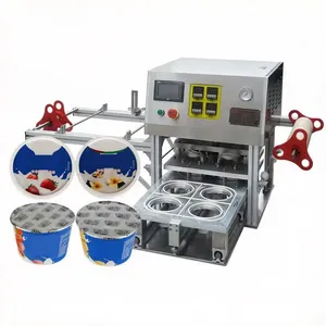 Custom Automatic Sealing Machine for Plastic Paper Yogurt Cups Cake Boxes and Food Takeout Containers Milk Tea thumbnail-1