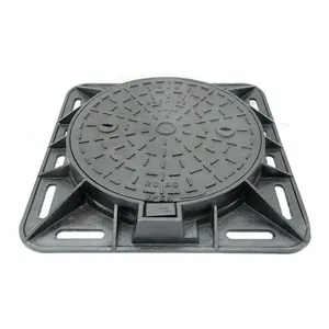 Jingdong Custom Black Durable Manhole Covers Round EN124 Ductile Cast Iron 500mm Recessed Manhole Cover Frame for Parking Safety thumbnail-2